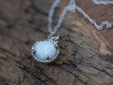 I Light my Fire Within: Opal and Diamond Necklace For Sale